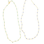 14k gold and enamel station chain