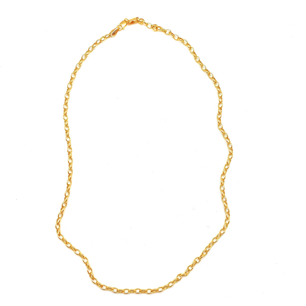 14k gold oval rolo chain Serpentine Jewelry Design