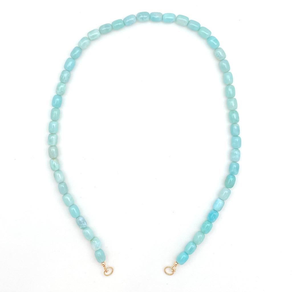 Serpentine Strand Larimar barrel beads Serpentine Jewelry Design