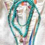 Serpentine Strand- Handknotted Kingman Turquoise rondelles
