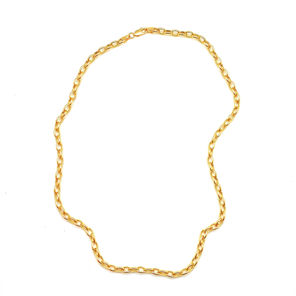 14k gold large oval rolo chain