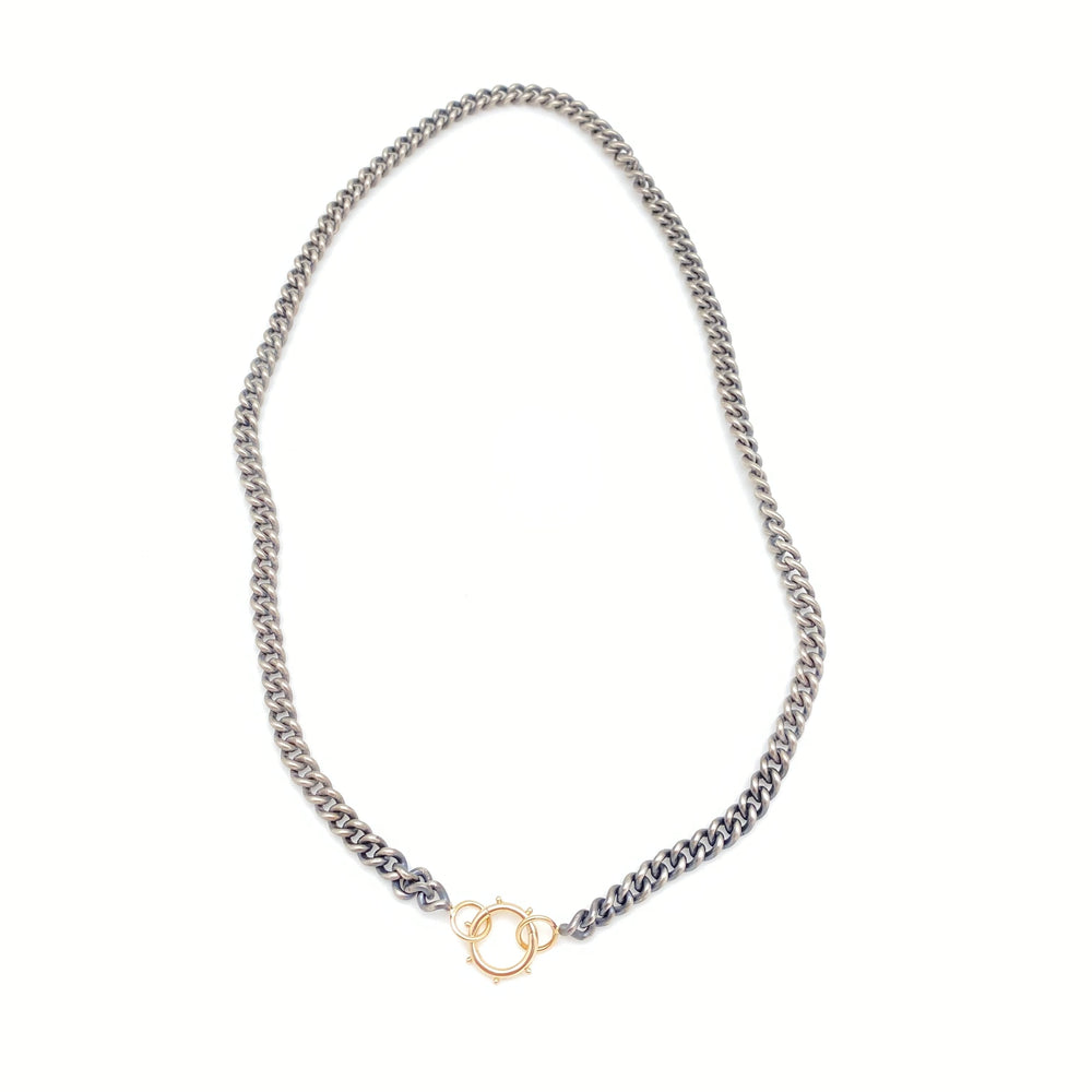 Serpentine Strand - Curb Chain - medium - oxidized sterling silver