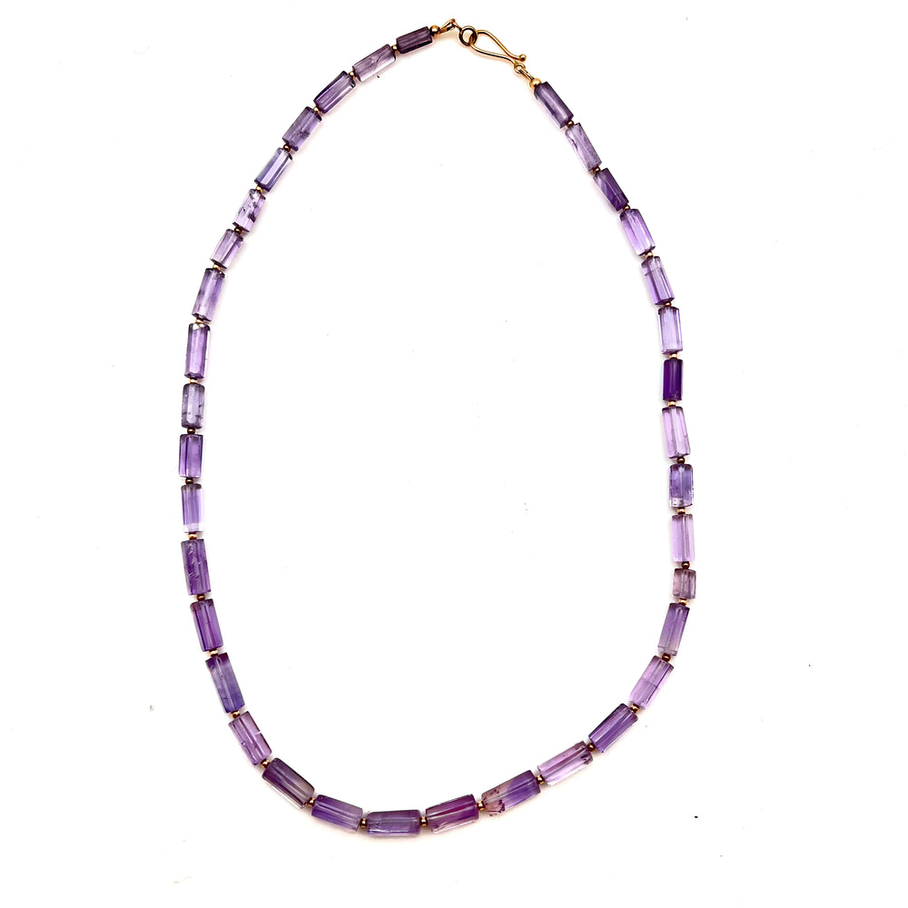 Amethyst tubes necklace