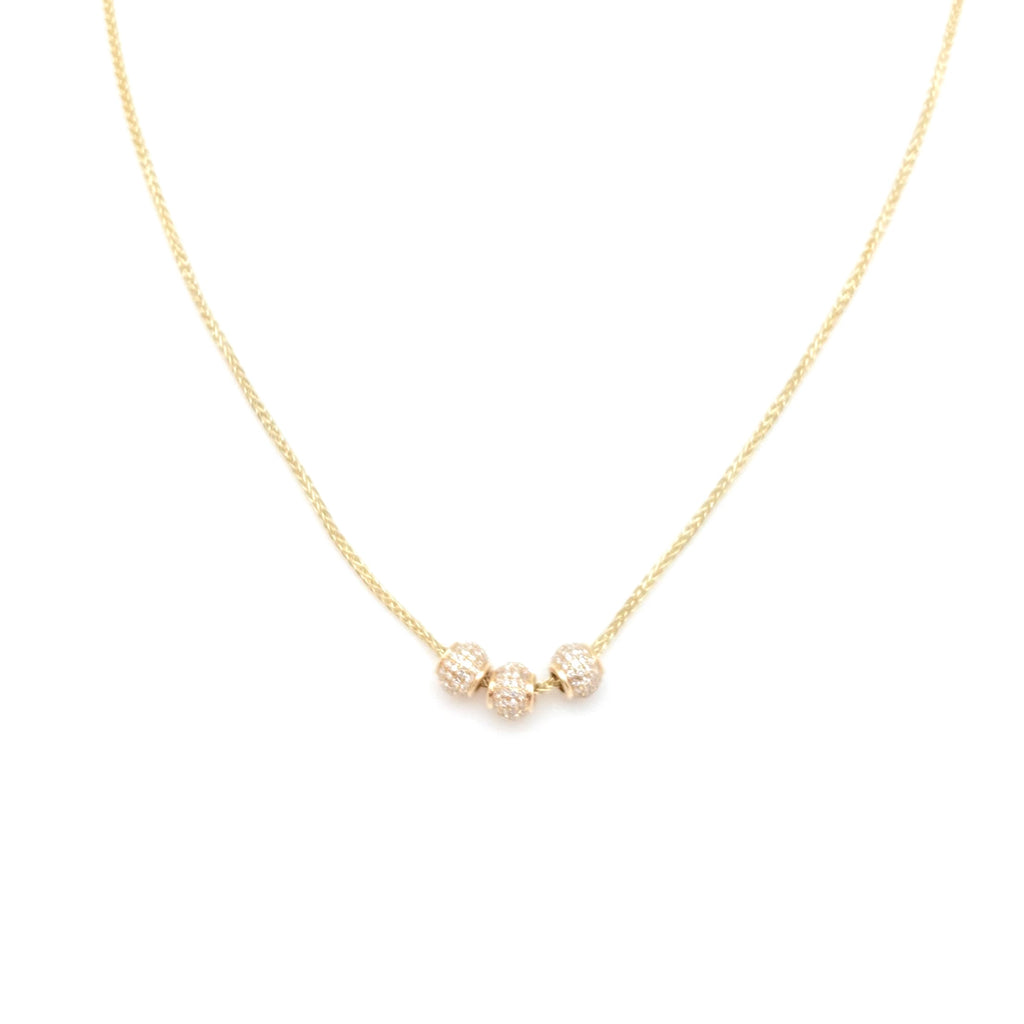 14k gold with diamonds barrel slider charm Serpentine Jewelry Design