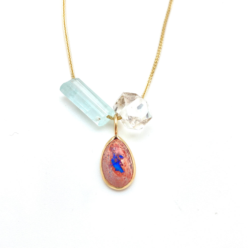 Fire Opal bezel set pendant