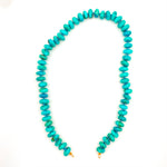 Serpentine Strand- Handknotted Kingman Turquoise rondelles
