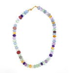 Multi-gemstone Handcarved Bead Necklace