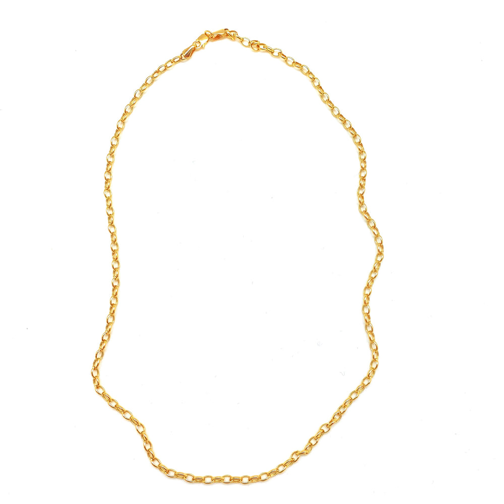 14k gold oval rolo chain