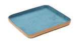 Suede lined leather tray  - large