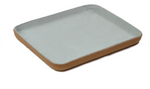 Suede lined leather tray  - large