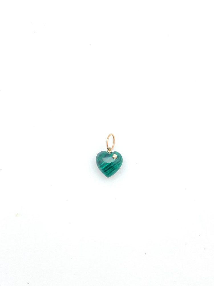 Malachite puffy heart charm