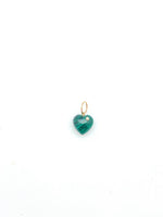 Malachite puffy heart charm