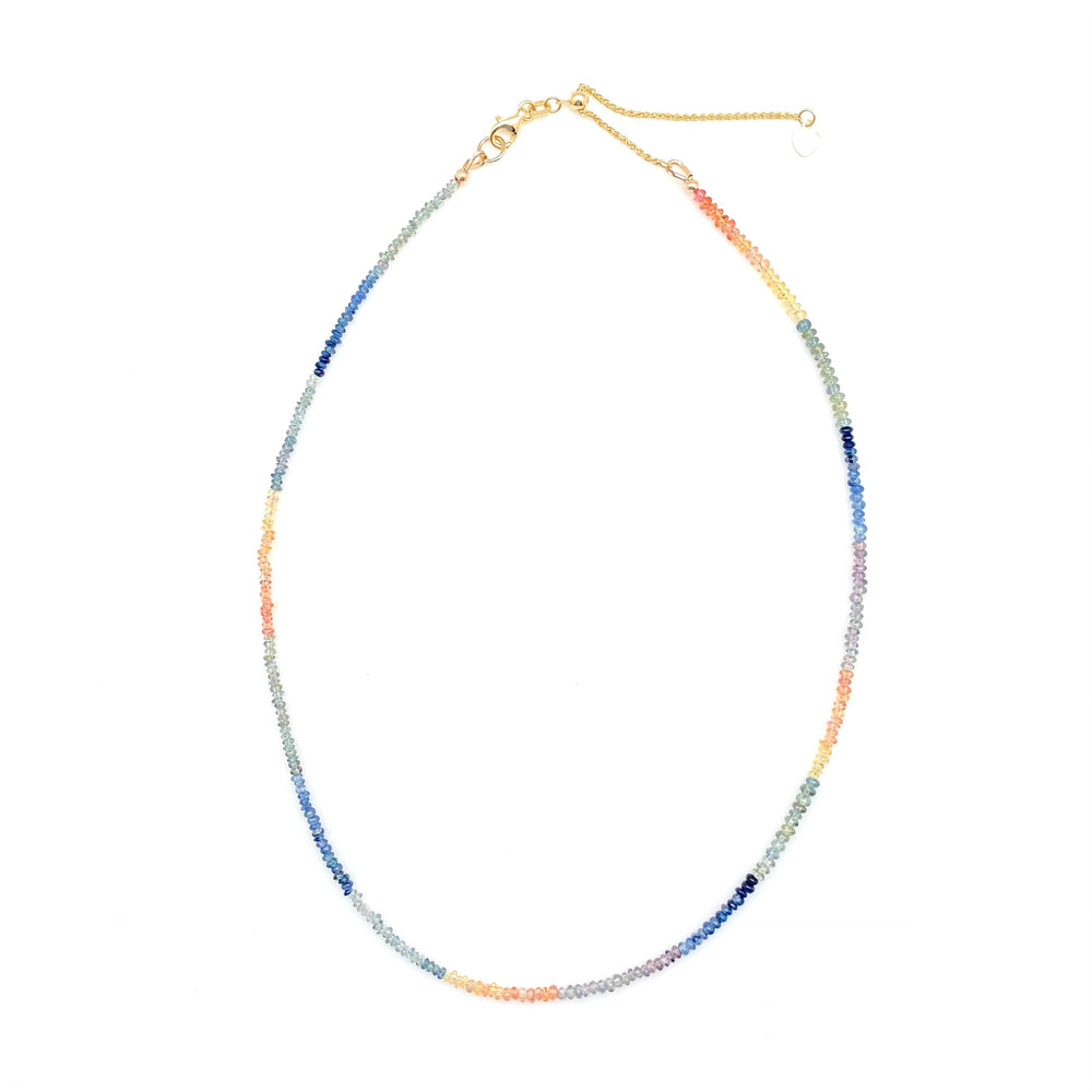Ombre Blue/Green/Gold Sapphire Necklace